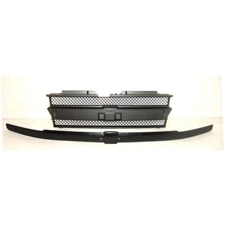 Geared2Golf Grille with Molding without Headlamp Washers for 2002-2005 Chevy Trailblazer Dark Gray & Black GE1831649